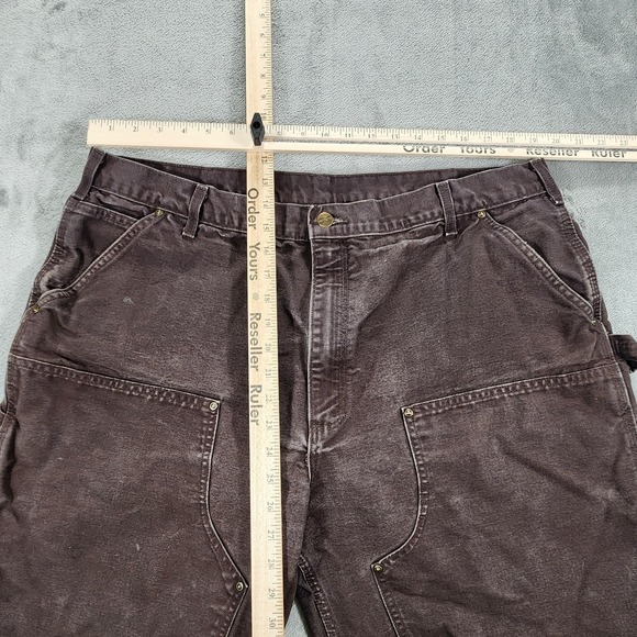 Vintage Carhartt Pants Mens 38x30 Brown B136 Double Knee Loose Fit Carpenter - Picture 11 of 14